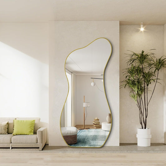 Miroir psyché incurvé organique moderne - 170x70 cm