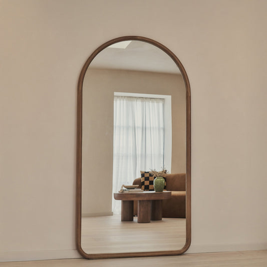 Miroir Arqué Géant Milene 190x100 cm en Bois Massif de Paulownia – Design Organique de Luxe
