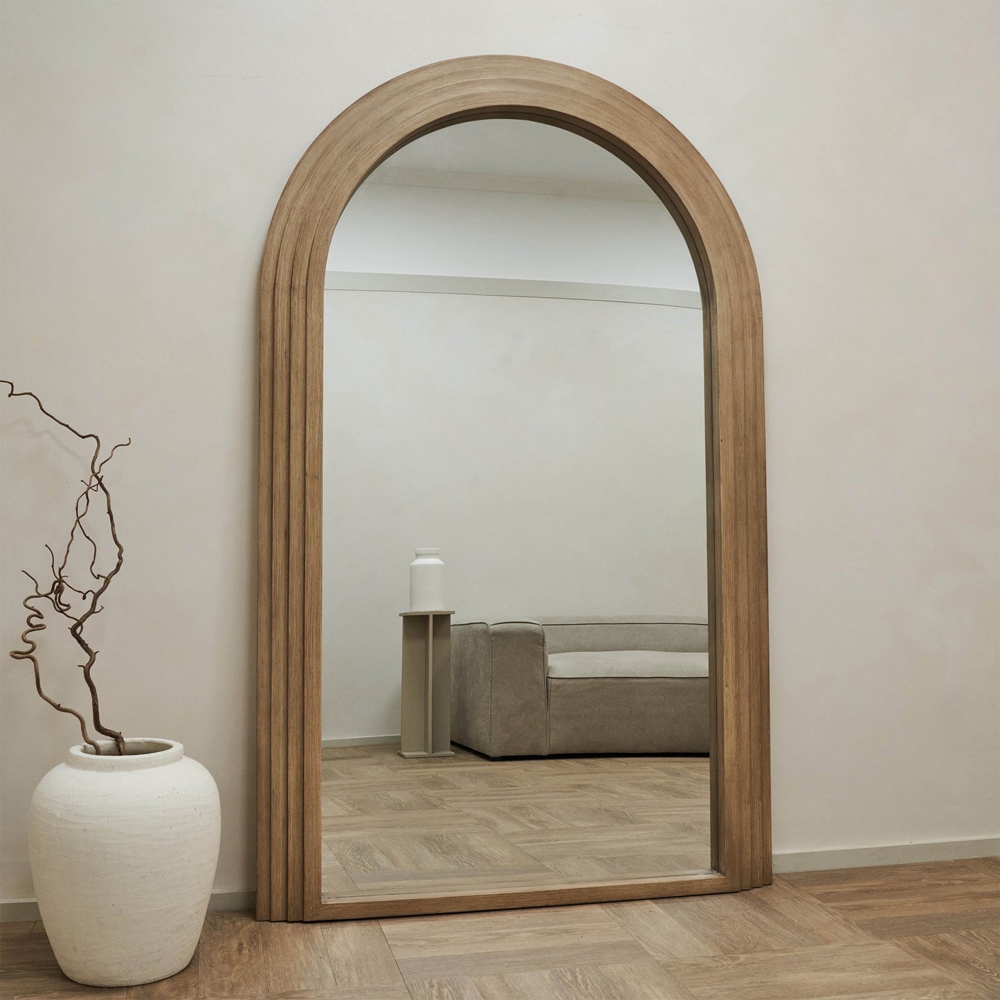 Miroir arche Luciana en bois lavé - Pleine longueur - 180 x 110 cm