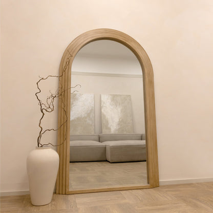 Miroir arche Luciana en bois lavé - Pleine longueur - 180 x 110 cm