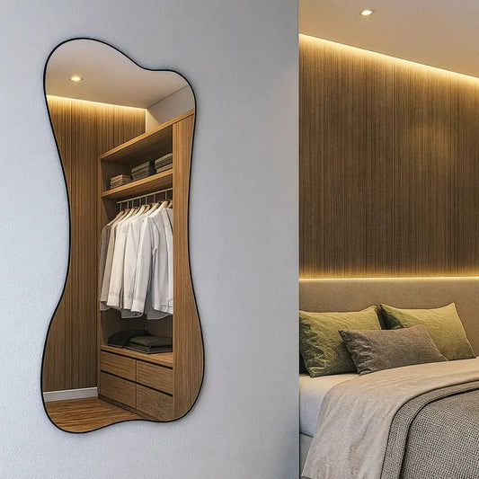 Miroir sur pied organique abstrait haut de gamme - 160x70cm