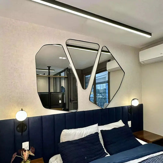 Ensemble de 3 Miroirs Muraux Organiques Modernes - 150x135cm