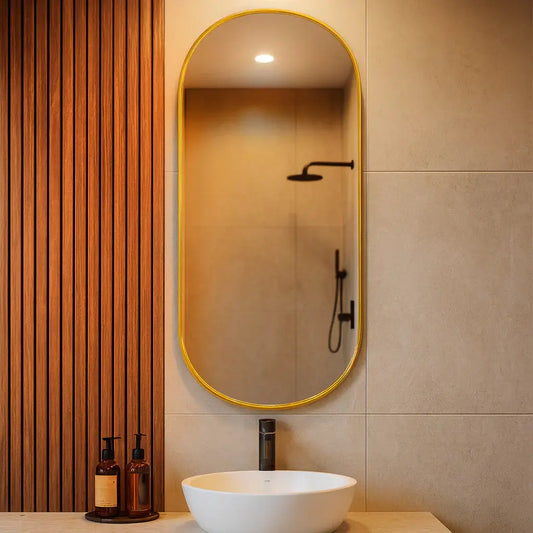 Miroir capsule avec éclairage LED Premium - Verre dépoli Bivolt